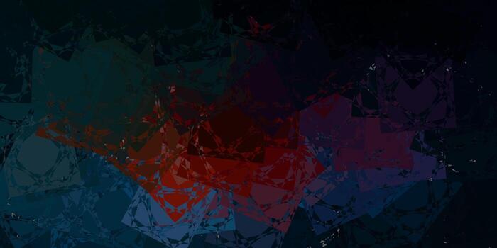 textura de vector azul oscuro, rojo con triángulos al azar.