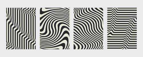 Abstract lines pattern swirl template covers set background. vector