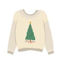 Ugly sweater with Christmas tree vector