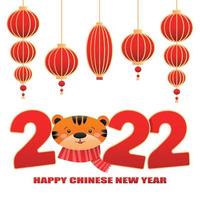 feliz año nuevo chino 2022, año del tigre. vector