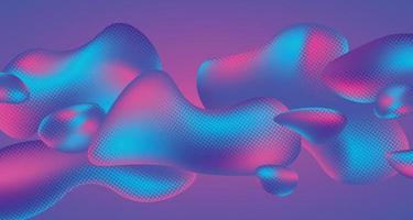 Abstract colorful fluid halftone gradient shape design geometric liquid background. illustration vector eps10