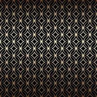 Linear gold art deco simple seamless pattern with round shapes, black and gold colors vector