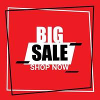 Big sale banner template. Special offer. Discount text on red background vector