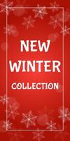 Winter new product banner with snowflakes on red gradient background vector