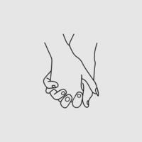 hand gesture holding hand illustration design vector