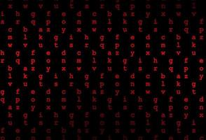 Fondo de vector rojo oscuro con signos del alfabeto.