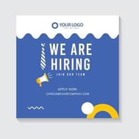 Hiring recruitment poster design. Vector illustration. Open a Template design job.