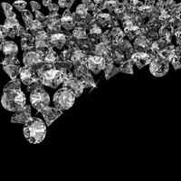 composición 3d de diamantes sobre fondo negro foto