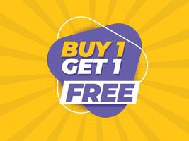 buy 1 get 1 free banner template vector