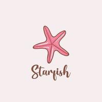 Colorful Hand drawn Starfish illustration vector