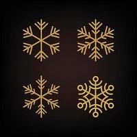 Realistic set of golden Snowflakes  collection of snowflakes vector