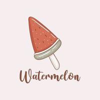 Colorful Hand drawn Watermelon illustration vector