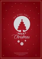 Merry Christmas with ball and tree design vector