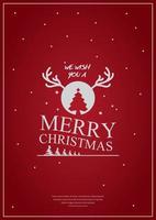 Merry Christmas Tree and Lettering Calligraphic style vector