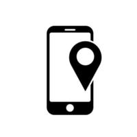 Phone icon Telephone icon symbol with map pinpoint and messenger vector