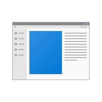 Mockup of computer program window isolated on white background vector