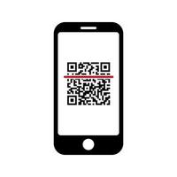 Phone icon Telephone icon symbol with QR code for app and messenger vector