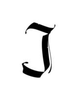 alfabeto. el símbolo está aislado en un fondo blanco. caligrafía y rotulación. letra latina medieval. logo para la empresa vector