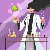 científico femenino trabaja en laboratorio vector