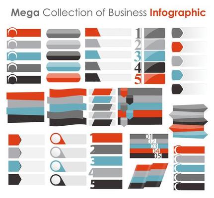 Collection of Infographic Templates for Business Vector Illustration