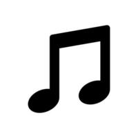 icono de glifo de nota, signo de notación musical, símbolo de audio de sonido, vector aislado sobre fondo blanco.