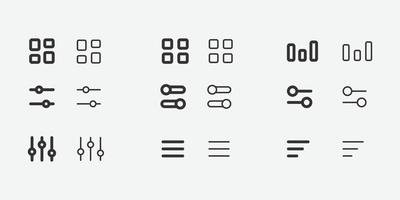 Set of hamburger menu vector icon isolated for web and app design