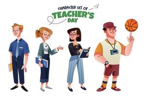 Teacher's Day Character Set vector
