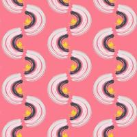Abstract seamless pattern with brush stroke and marker. Hand drawn doodle shapes, marks and lines. Creative colorful background. Vector illustration
