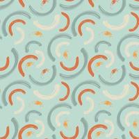 Abstract seamless pattern with brush stroke and marker. Hand drawn doodle shapes, marks and lines. Creative colorful background. Vector illustration