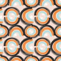 Abstract seamless pattern with brush stroke and marker. Hand drawn doodle shapes, marks and lines. Creative colorful background. Vector illustration