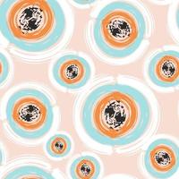 Abstract seamless pattern with brush stroke and marker. Hand drawn doodle shapes, marks and lines. Creative colorful background. Vector illustration