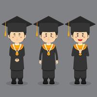 personaje de graduación con expresión vector