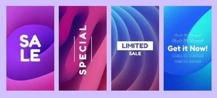 a collection of backgrounds with various gradation motifs embossed with sales content vector