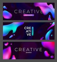 creative background or banner template, modern colorful liquid space night atmosphere vector