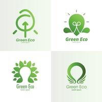 atractivo logo eco verde eps vector