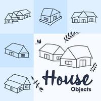 Home handdrawn 2d vector graphic drawing objects