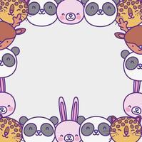 cute animals cartoon flat design vector