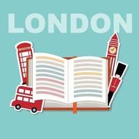 London sticker flat vector icon