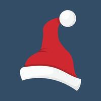 Santa beanie hat flat vector icon