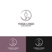 uman yoga con plantilla de diseño de logo de lotus. vector