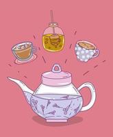 tea time sketch flat design vector