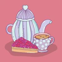 tea time sketch flat design vector