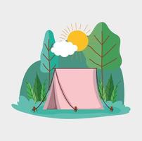 camping tent in the park vector