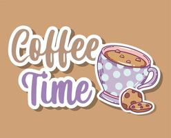 coffee time sketch flat design vector