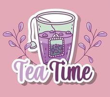 tea time sketch flat design vector