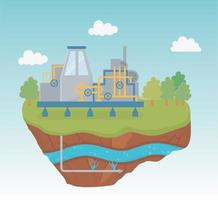 almacenamiento industria tubería proceso exploración fracking vector