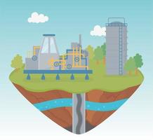 tank pipeline production process exploration fracking vector