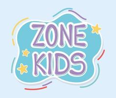 kids zone inscription gold stars poster vector