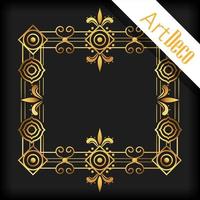 black background art deco frames vector