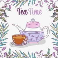 tea time sketch flat design vector